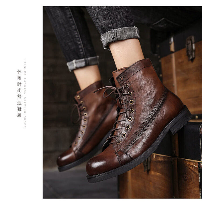 Men's Boots Combat Boots Plus Size Vintage British Outdoor Daily PU Booties