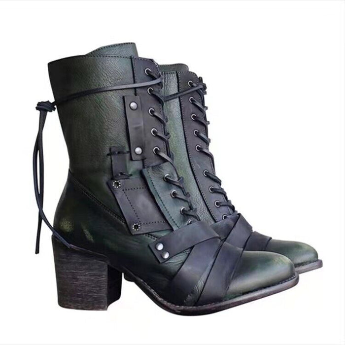 Women's Boots Combat Boots Motorcycle Boots Plus Size Daily Booties Ankle Boots Beading Block Heel