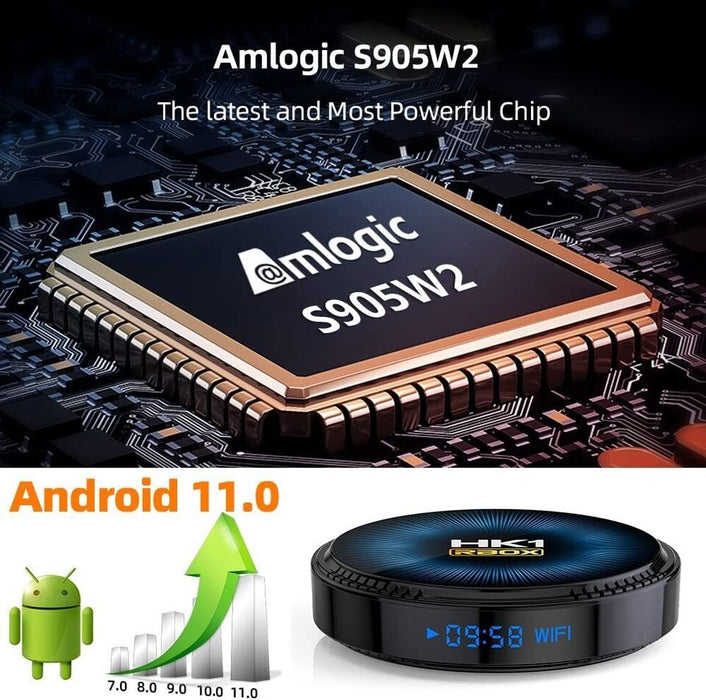 Smart Android 11 TV BOX HK1 RBOX W2 Amlogic S905W2 2.4G 5G Wifi Set Top Box 4G 32G 64G