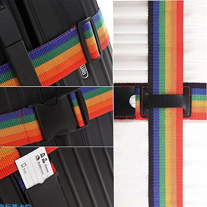 2 Pack Luggage Straps , Adjustable Suitcase Belts with Quick Release Buckle