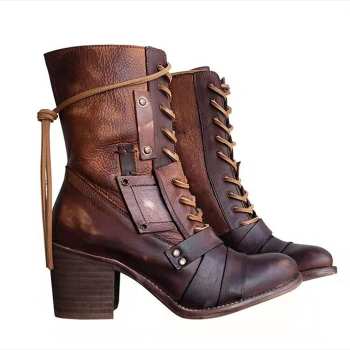 Women's Boots Combat Boots Motorcycle Boots Plus Size Daily Booties Ankle Boots Beading Block Heel