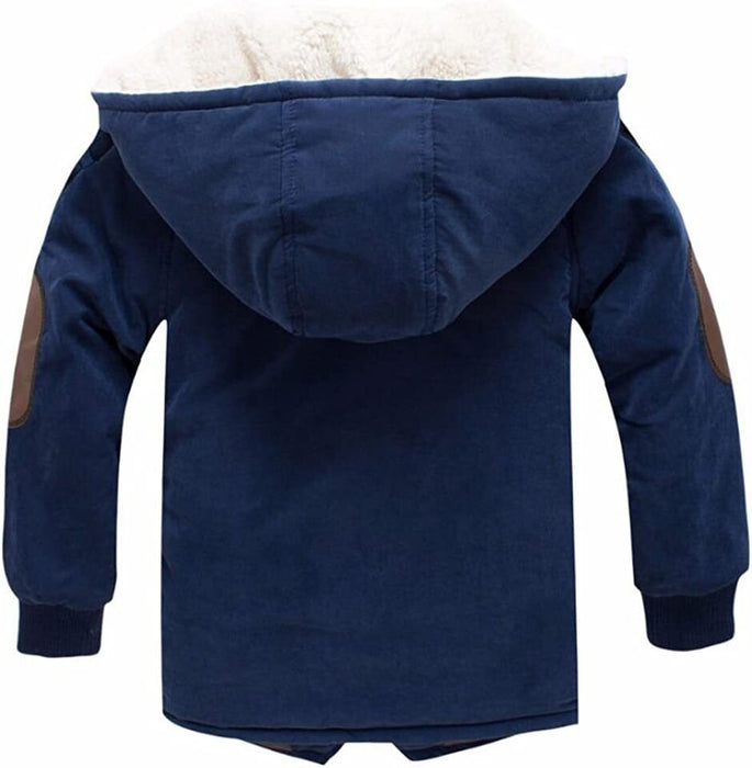 Kids Boys Coat Fleece Jacket Outerwear Solid Color Long Sleeve Zipper Coat Casual Fashion