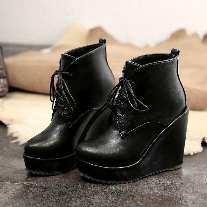 Women's Boots Platform Boots Height Increasing Shoes Daily Booties Ankle Boots Winter Buckle