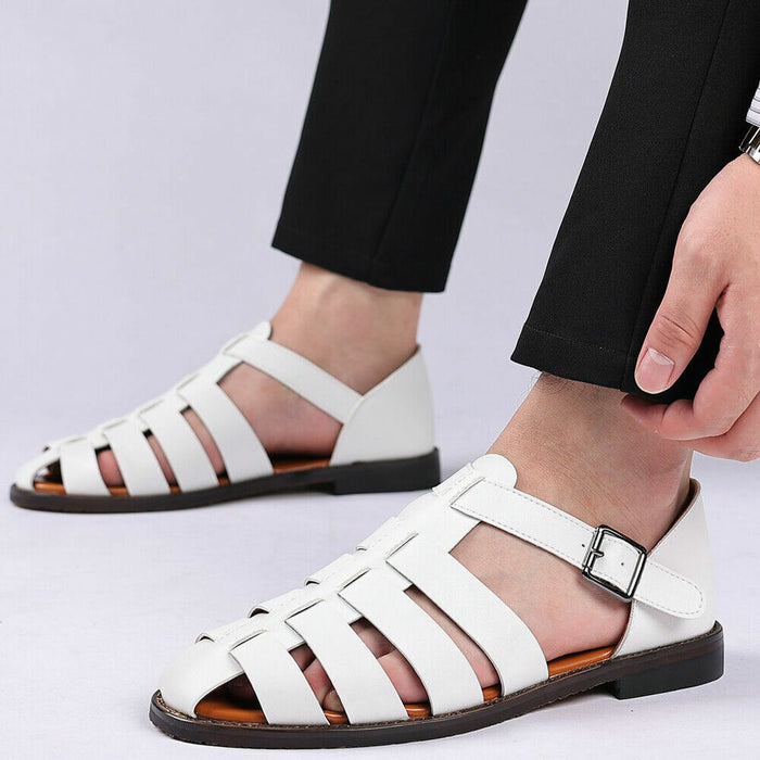 Men's Sandals Leather Sandals Fishermen sandals Casual Beach Outdoor Daily Beach PU Buckle