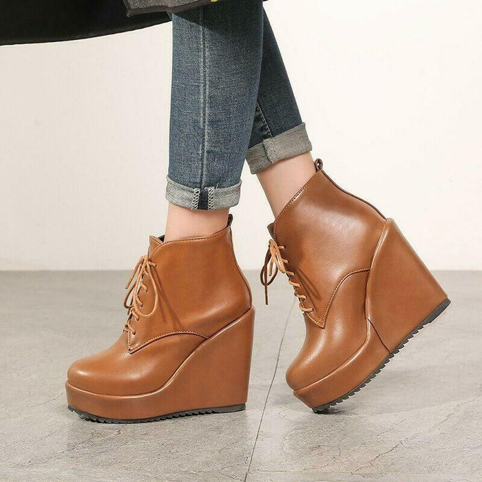 Women's Boots Platform Boots Height Increasing Shoes Daily Booties Ankle Boots Winter Buckle