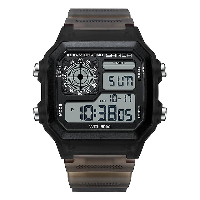 SANDA Men Digital Watch Fashion Casual Wristwatch Shock Resistant Stopwatch Alarm Clock