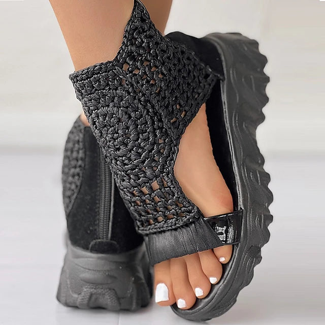 Women's Sandals Comfort Shoes Daily Solid Color Summer Wedge Heel