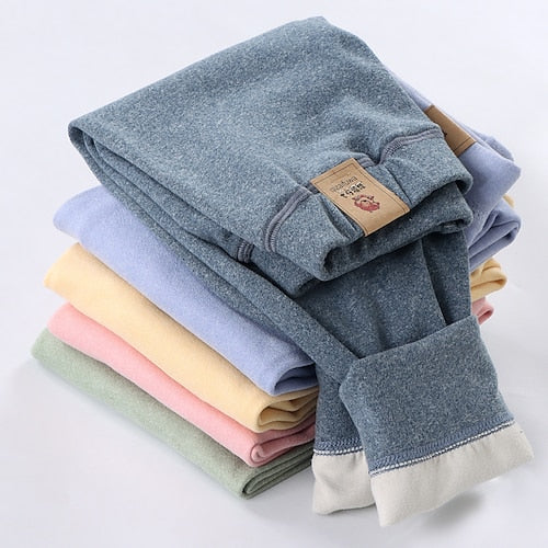 Kids Boys Pants Trousers Solid Color Keep Warm Pants Outdoor Fashion Daily Green Blue Pink Mid Waist