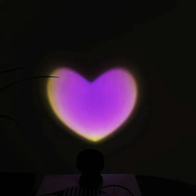 Mini Pink Heart Sunset Projection LED Light Projector Light LED Night Light Wedding Party Gift Multicolor