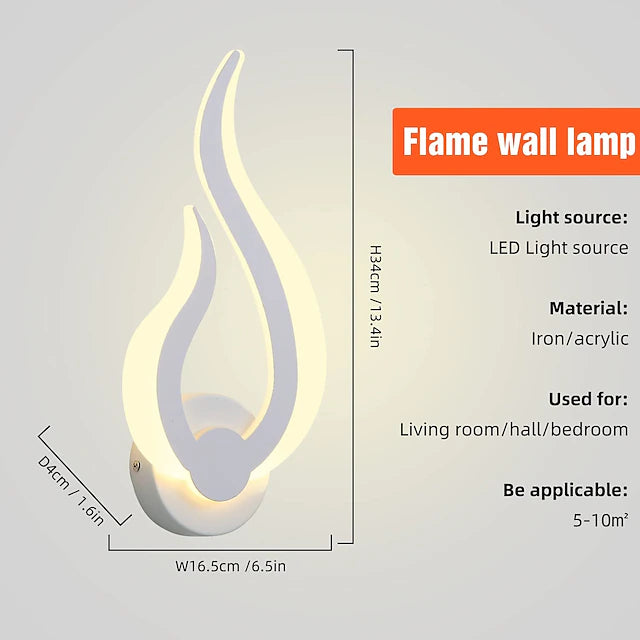 1-Light 31cm LED Wall Lamps Fire Shape Design Wall Sconces Modern