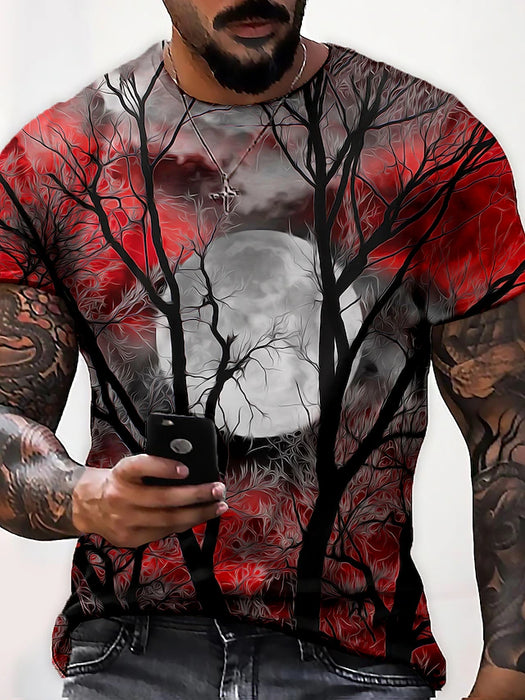 Men's Plus Size Shirt Big and Tall Graphic Crew Neck Print Short Sleeve