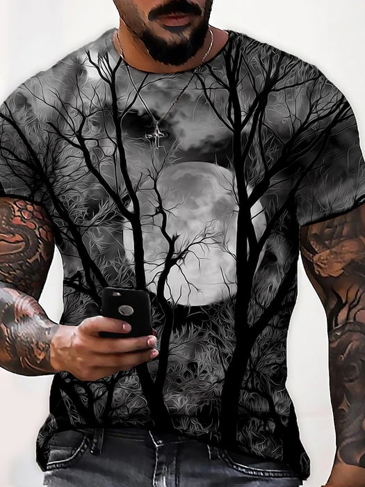 Men's Plus Size Shirt Big and Tall Graphic Crew Neck Print Short Sleeve