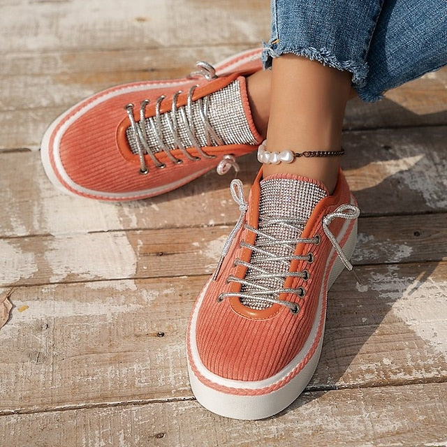 Women's Sneakers Plus Size Canvas Shoes Platform Sneakers Outdoor Daily Color Block