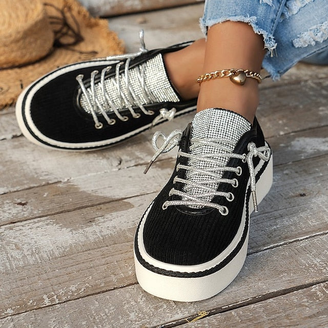 Women's Sneakers Plus Size Canvas Shoes Platform Sneakers Outdoor Daily Color Block