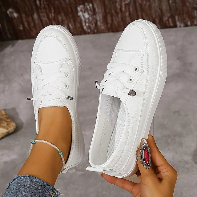 Women's Sneakers White Shoes Outdoor Daily Summer Flat Heel Round Toe