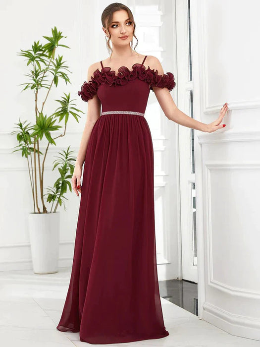 A-Line Prom Dresses Vintage Dress Wedding Guest Birthday Floor Length Sleeveless Off Shoulder