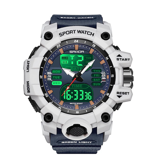 SANDA Men Digital Watch Outdoor Sports Fashion Business Luminous Alarm Clock