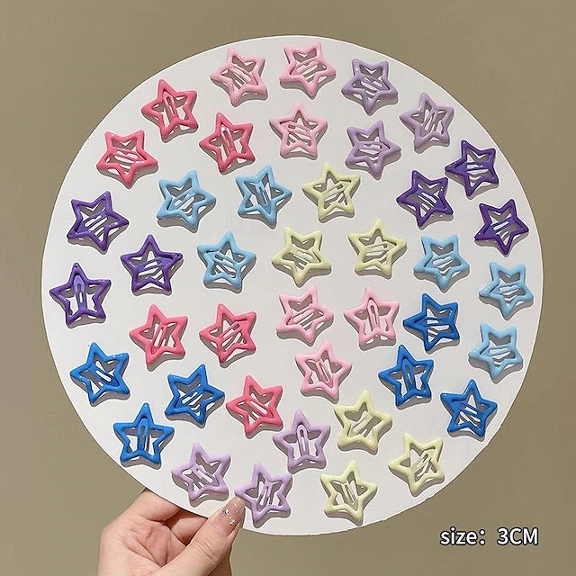 42PCS Glitter Star Hair Clips for Baby Girls - Adorable School-Ready Accessories & Perfect Gifts