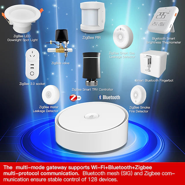 Multi-mode Smart Home Gateway ZigBee WiFi Bluetooth Mesh Hub Door Bell