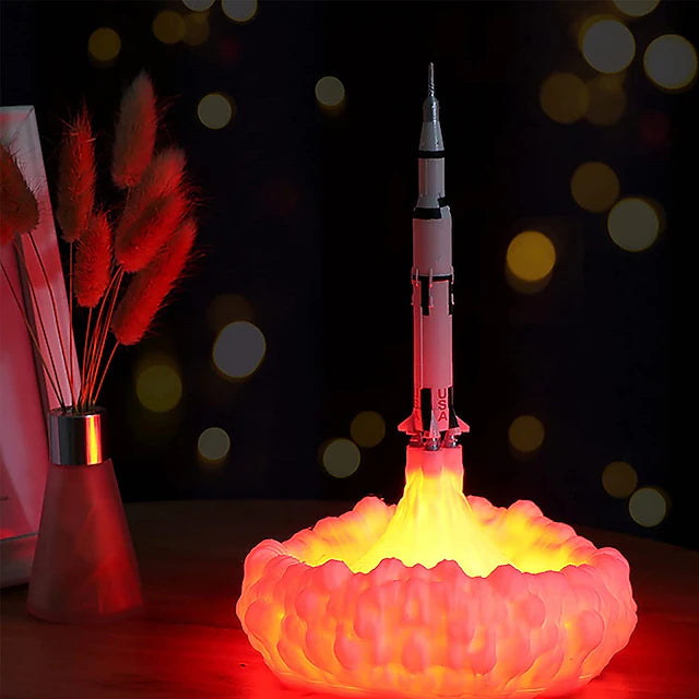 Rocket Lamp Space Shuttle Lamp Night Light 3D Print 15cm Moon Lamp with USB