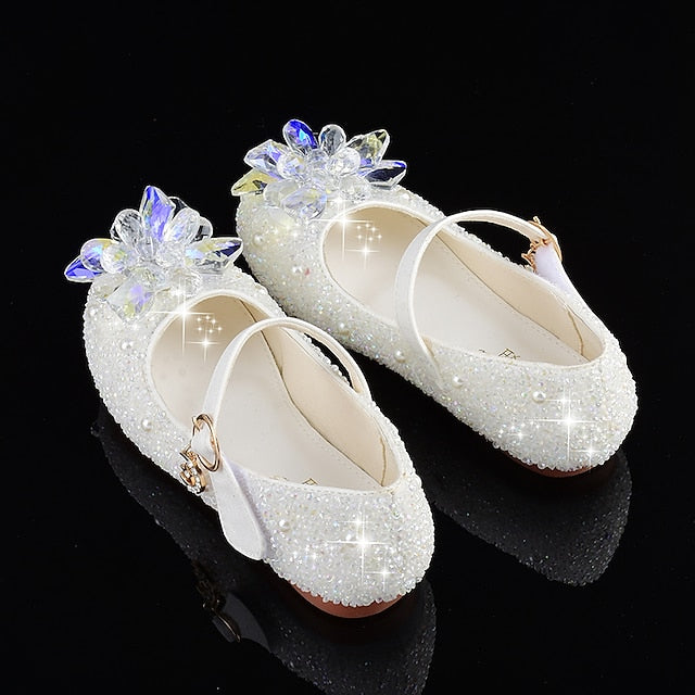 Girls' Flats Dress Shoes Cosplay Lolita Lolita Flower Girl Shoes Rubber Glitter Portable Shock Absorption