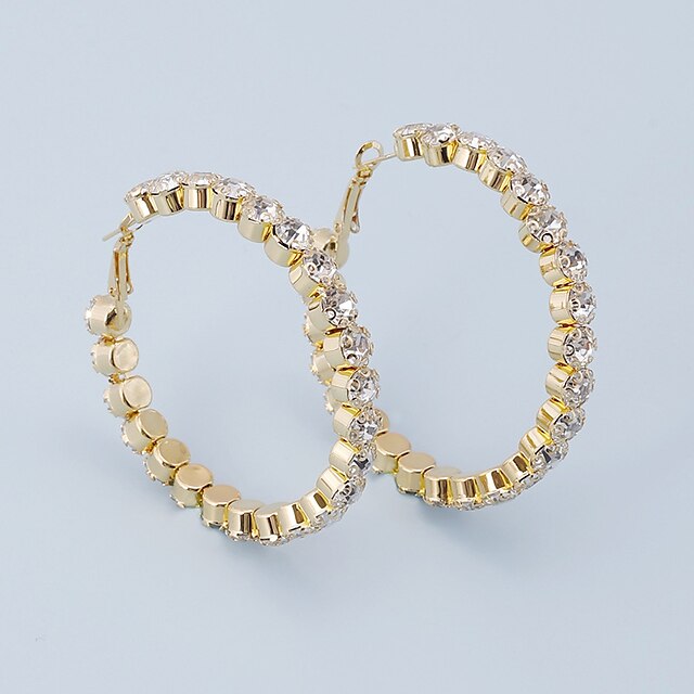 Women's Hoop Earrings Retro Vertical / Gold bar Cool Statement Stylish Elegant Oversized