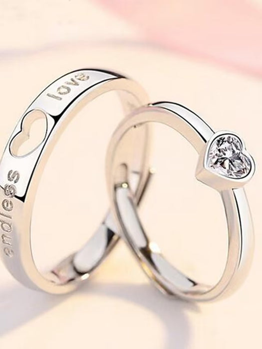 2pcs Ring For Couple's Wedding Daily Alloy Classic