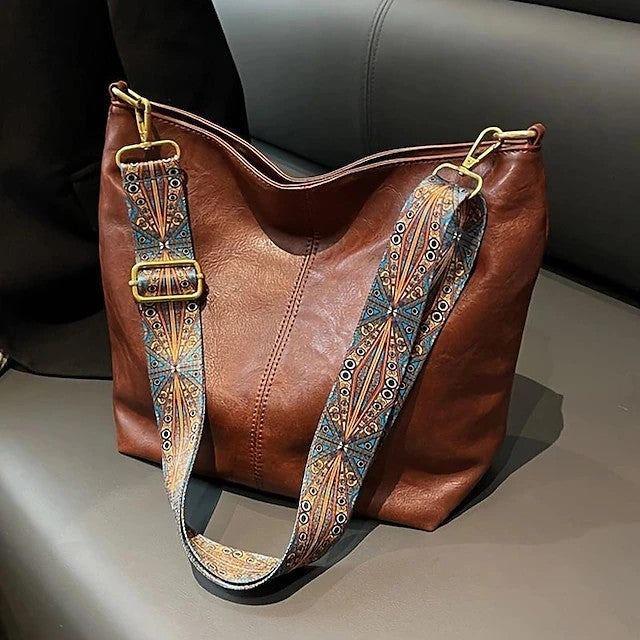 Men's Women's Crossbody Bag Bucket Bag PU Leather Shopping Daily Adjustable