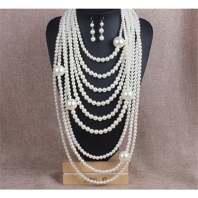 1 set Bridal Jewelry Sets For Women's Resin Party Holiday Imitation Pearl Layered Star