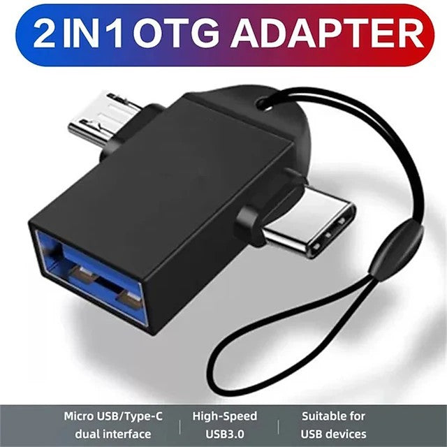 Portable OTG Adapter Type C & Micro USB To USB 3.0 Adapter Male To Female 2 In 1 Multifunction