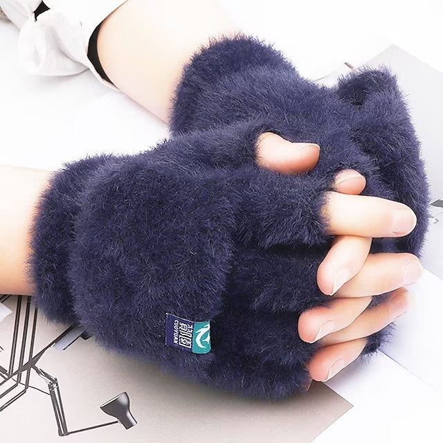 Women's Convertible Fingerless Gloves Mittens Daily Holiday Solid / Plain Color