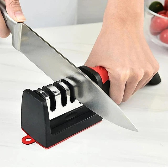 Knife Sharpener 4 Stages Professional Kitchen Sharpening Stone Grinder