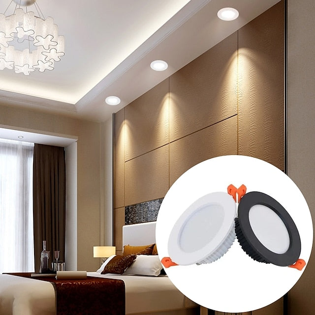 2Pcs LED Waterproof Downlight Dimmable Kitchen 220V Bathroom Toilet Eaves White Ceiling Lamp Spot Light