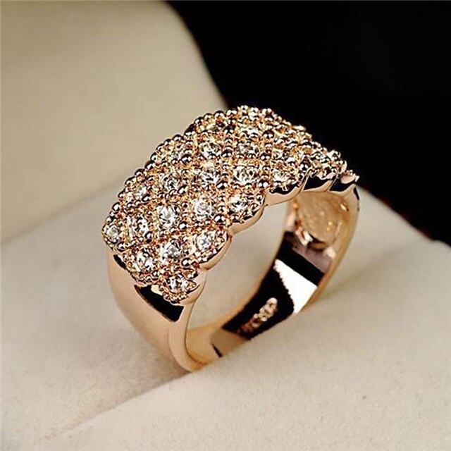 1PC Ring Adjustable Ring For Women's AAA Cubic Zirconia White Wedding Daily Alloy Classic