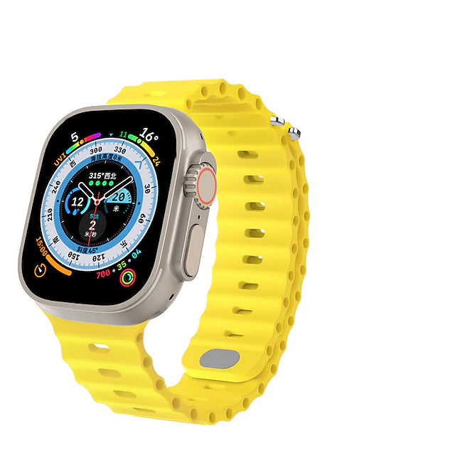 Ocean Band Compatible with Apple Watch band 38mm 40mm 41mm 42mm 44mm 45mm 49mm Waterproof Adjustable Women Men Silicone Strap
