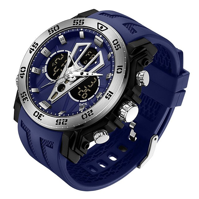 SANDA Men Digital Watch Outdoor Fashion Casual Wristwatch Luminous Alarm Clock
