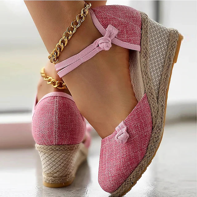 Women's Sandals Pink Shoes Wedge Sandals Wedge Heels Daily Beach Solid Color