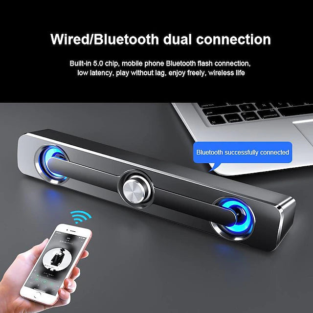 Wireless Bluetooth Soundbar Hi-Fi Stereo Speaker Upgraded Version Of High Sound