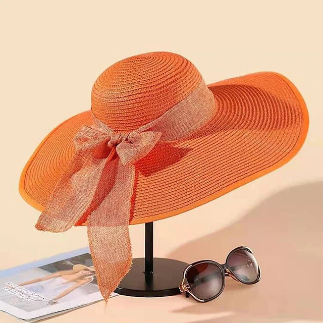 Ladies Summer Ribbon Hats Elegant Straw Hats For Women