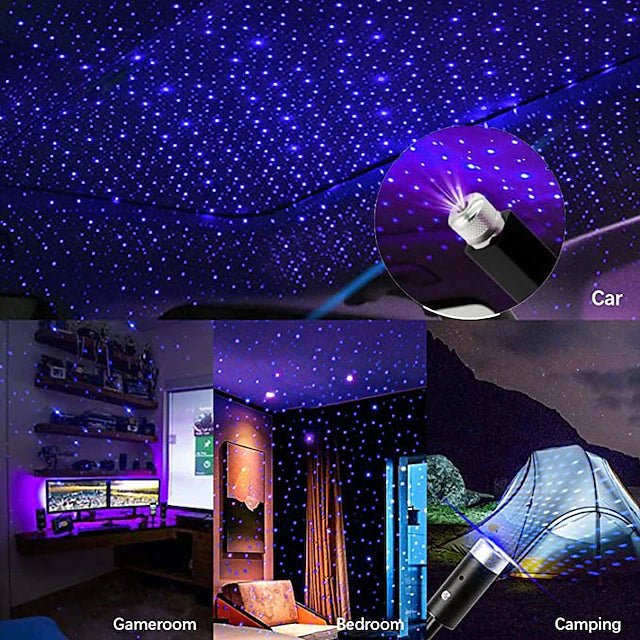 OTOLAMPARA Red Blue 2 Colors Mini LED Car Roof Star Night Light Projector