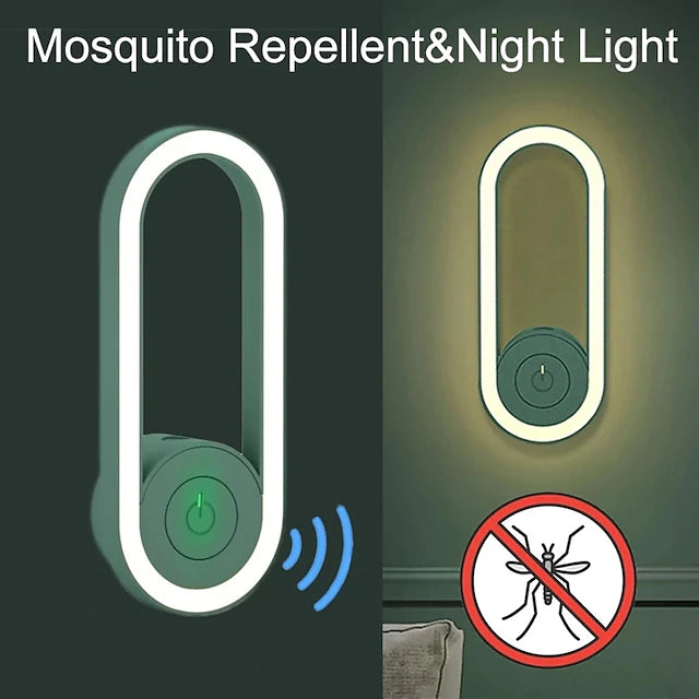 Bug Zapper Portable Ultrasonic Mosquito Repellent Mini LED Night Light