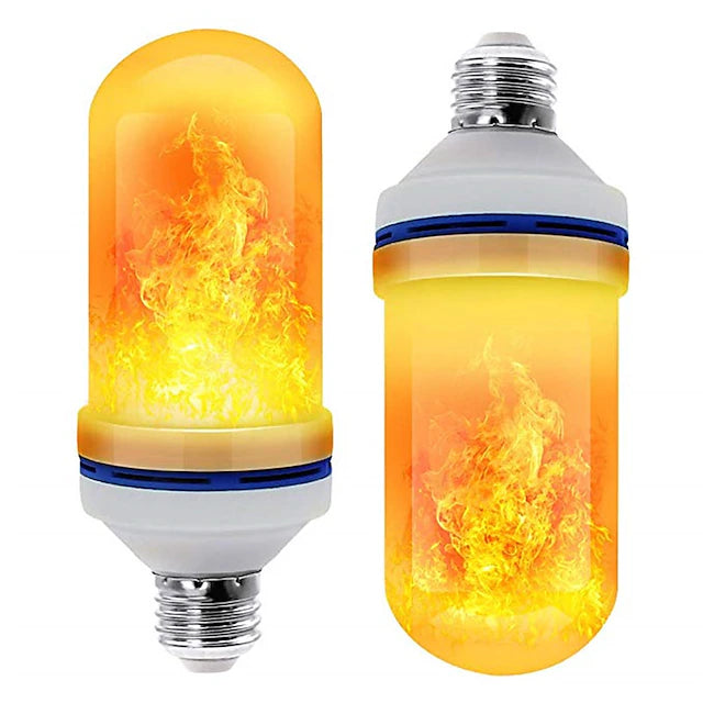 3pcs 6W E26 E27 LED Fire Flame Effect Light Bulb 4 Modes Fire Flickering
