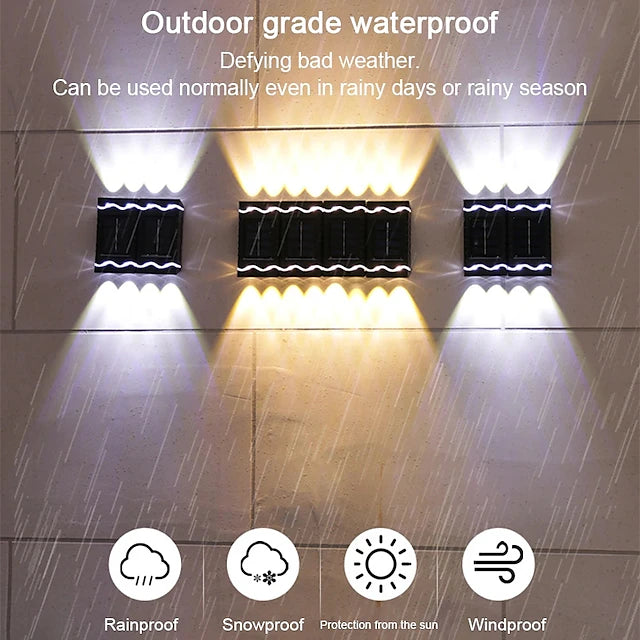 4pcs Solar Wall Lights Outdoor Waterproof Garden Decoration Splicable