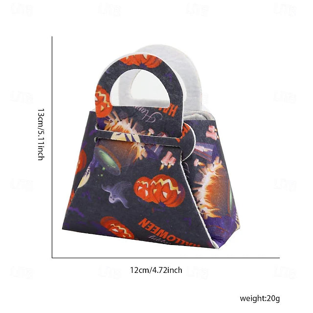 Halloween Candy Bag - Felt Gift Tote for Kids, Ghost Festival Trick-or-Treat Bag