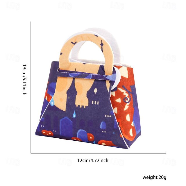 Halloween Candy Bag - Felt Gift Tote for Kids, Ghost Festival Trick-or-Treat Bag