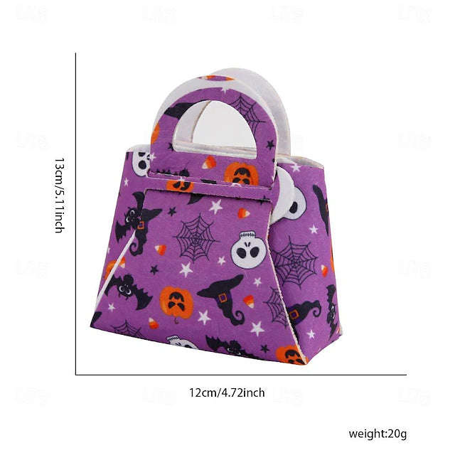 Halloween Candy Bag - Felt Gift Tote for Kids, Ghost Festival Trick-or-Treat Bag