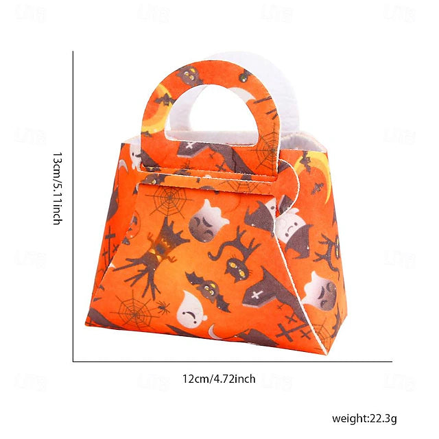 Halloween Candy Bag - Felt Gift Tote for Kids, Ghost Festival Trick-or-Treat Bag