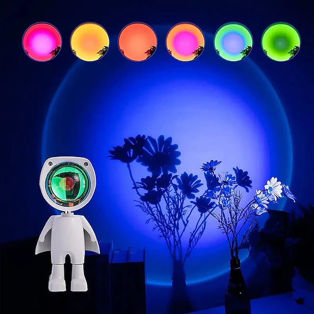 Astronaut LED Spaceman Rainbow Sunset Light Robot Sunset Lamp Led