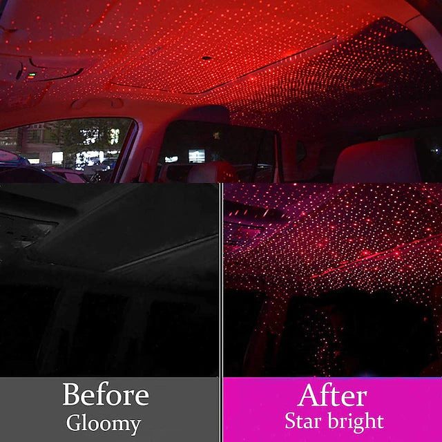 1pcs LED Car Roof Star Night Light Projector Atmosphere Galaxy Lamp USB