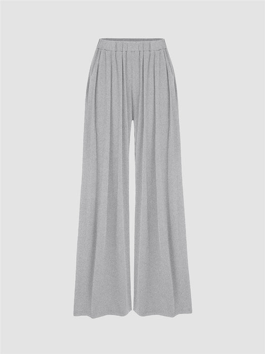 Women‘s Wide Leg Dress Pants Trousers Full Length Modal Pocket Micro-elastic High Waist